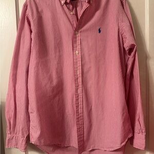 Ralph Lauren Men's Pink & White Striped Shirt